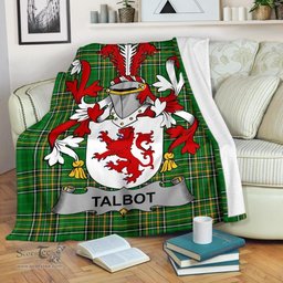 Scottish Talbot Coat of Arms Family Crest Ireland Blanket Irish National Tartan Irish County Blanket
