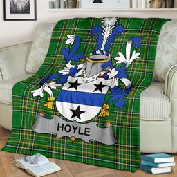 Scottish Hoyle or McIlhoyle Coat of Arms Family Crest Ireland Blanket Irish National Tartan Irish County Blanket