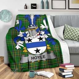 Scottish Hoyle or McIlhoyle Coat of Arms Family Crest Ireland Blanket Irish National Tartan Irish County Blanket
