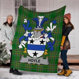 Scottish Hoyle or McIlhoyle Coat of Arms Family Crest Ireland Blanket Irish National Tartan Irish County Blanket
