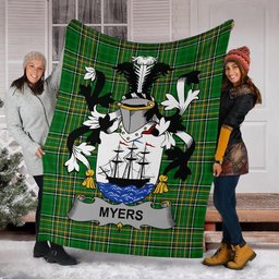 Scottish Myers Coat of Arms Family Crest Ireland Blanket Irish National Tartan Irish County Blanket
