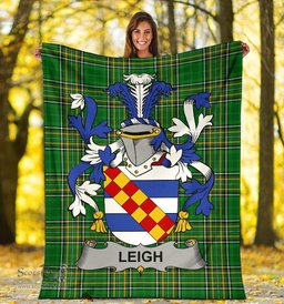 Scottish Leigh or McLaeghis Coat of Arms Family Crest Ireland Blanket Irish National Tartan Irish County Blanket