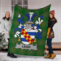 Scottish Leigh or McLaeghis Coat of Arms Family Crest Ireland Blanket Irish National Tartan Irish County Blanket