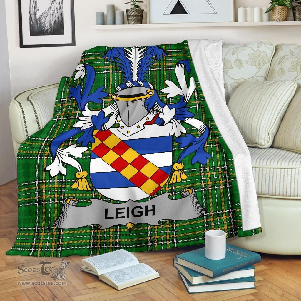 Scottish Leigh or McLaeghis Coat of Arms Family Crest Ireland Blanket Irish National Tartan Irish County Blanket