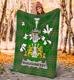 Scottish Shaughnessy or O'Shaughnessy Coat of Arms Family Crest Ireland Blanket Irish National Tartan Irish County Blanket