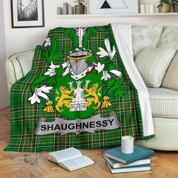 Scottish Shaughnessy or O'Shaughnessy Coat of Arms Family Crest Ireland Blanket Irish National Tartan Irish County Blanket