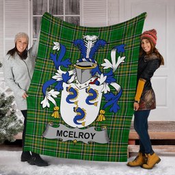 Scottish McElroy or Gilroy Coat of Arms Family Crest Ireland Blanket Irish National Tartan Irish County Blanket