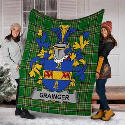 Scottish Grainger Coat of Arms Family Crest Ireland Blanket Irish National Tartan Irish County Blanket