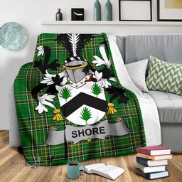 Scottish Shore Coat of Arms Family Crest Ireland Blanket Irish National Tartan Irish County Blanket
