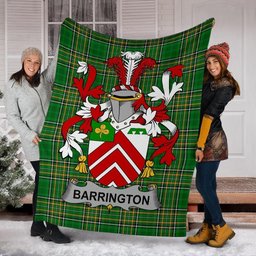 Scottish Barrington Coat of Arms Family Crest Ireland Blanket Irish National Tartan Irish County Blanket