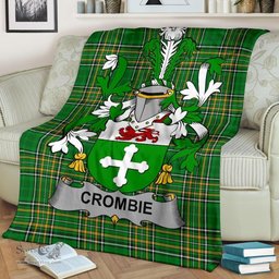 Scottish Crombie Coat of Arms Family Crest Ireland Blanket Irish National Tartan Irish County Blanket