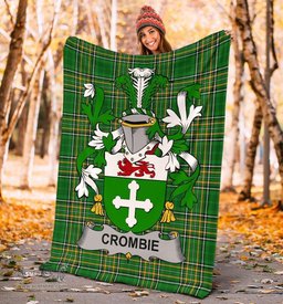 Scottish Crombie Coat of Arms Family Crest Ireland Blanket Irish National Tartan Irish County Blanket