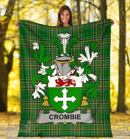Scottish Crombie Coat of Arms Family Crest Ireland Blanket Irish National Tartan Irish County Blanket