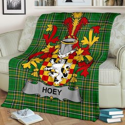 Scottish Hoey or O'Hoey Coat of Arms Family Crest Ireland Blanket Irish National Tartan Irish County Blanket