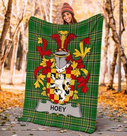 Scottish Hoey or O'Hoey Coat of Arms Family Crest Ireland Blanket Irish National Tartan Irish County Blanket