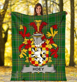 Scottish Hoey or O'Hoey Coat of Arms Family Crest Ireland Blanket Irish National Tartan Irish County Blanket