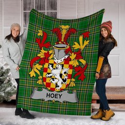 Scottish Hoey or O'Hoey Coat of Arms Family Crest Ireland Blanket Irish National Tartan Irish County Blanket