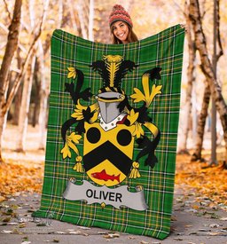 Scottish Oliver Coat of Arms Family Crest Ireland Blanket Irish National Tartan Irish County Blanket