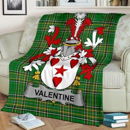 Scottish Valentine Coat of Arms Family Crest Ireland Blanket Irish National Tartan Irish County Blanket