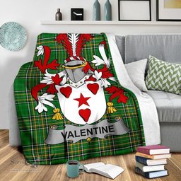 Scottish Valentine Coat of Arms Family Crest Ireland Blanket Irish National Tartan Irish County Blanket