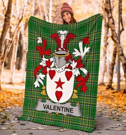 Scottish Valentine Coat of Arms Family Crest Ireland Blanket Irish National Tartan Irish County Blanket