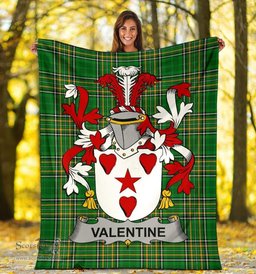 Scottish Valentine Coat of Arms Family Crest Ireland Blanket Irish National Tartan Irish County Blanket