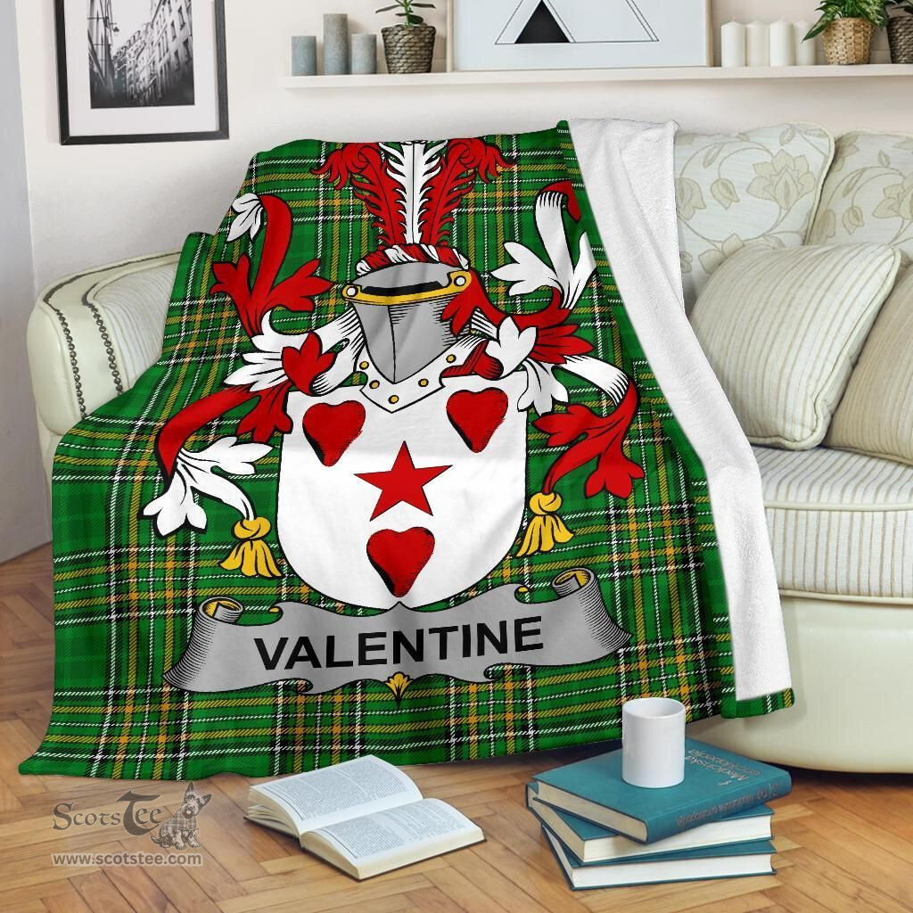 Scottish Valentine Coat of Arms Family Crest Ireland Blanket Irish National Tartan Irish County Blanket