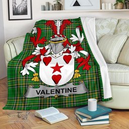 Scottish Valentine Coat of Arms Family Crest Ireland Blanket Irish National Tartan Irish County Blanket