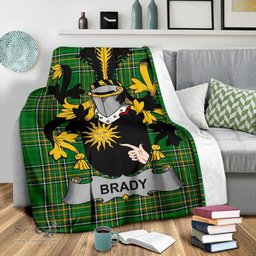 Scottish Brady or McBrady Coat of Arms Family Crest Ireland Blanket Irish National Tartan Irish County Blanket