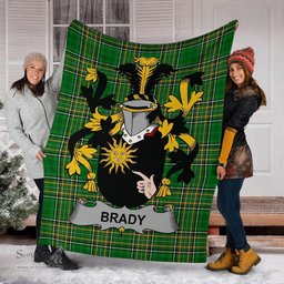 Scottish Brady or McBrady Coat of Arms Family Crest Ireland Blanket Irish National Tartan Irish County Blanket