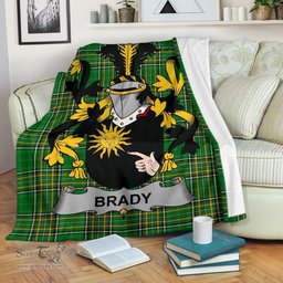 Scottish Brady or McBrady Coat of Arms Family Crest Ireland Blanket Irish National Tartan Irish County Blanket