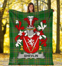 Scottish Shevlin Coat of Arms Family Crest Ireland Blanket Irish National Tartan Irish County Blanket
