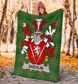 Scottish Shevlin Coat of Arms Family Crest Ireland Blanket Irish National Tartan Irish County Blanket