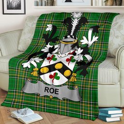 Scottish Roe Coat of Arms Family Crest Ireland Blanket Irish National Tartan Irish County Blanket