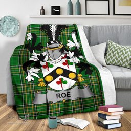 Scottish Roe Coat of Arms Family Crest Ireland Blanket Irish National Tartan Irish County Blanket