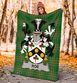 Scottish Roe Coat of Arms Family Crest Ireland Blanket Irish National Tartan Irish County Blanket