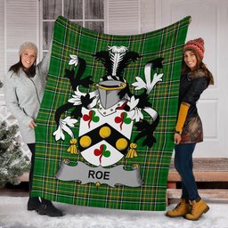 Scottish Roe Coat of Arms Family Crest Ireland Blanket Irish National Tartan Irish County Blanket