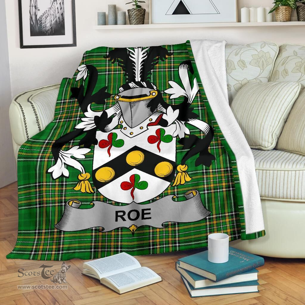 Scottish Roe Coat of Arms Family Crest Ireland Blanket Irish National Tartan Irish County Blanket