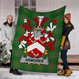 Scottish Armorer Coat of Arms Family Crest Ireland Blanket Irish National Tartan Irish County Blanket