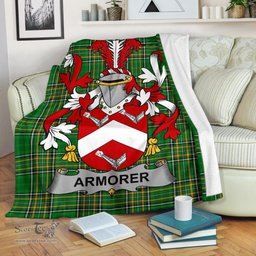 Scottish Armorer Coat of Arms Family Crest Ireland Blanket Irish National Tartan Irish County Blanket