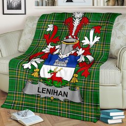 Scottish Lenihan or O'Lenaghan Coat of Arms Family Crest Ireland Blanket Irish National Tartan Irish County Blanket