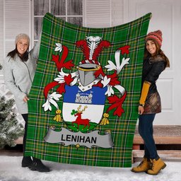 Scottish Lenihan or O'Lenaghan Coat of Arms Family Crest Ireland Blanket Irish National Tartan Irish County Blanket