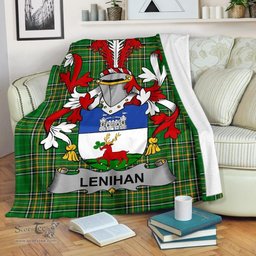 Scottish Lenihan or O'Lenaghan Coat of Arms Family Crest Ireland Blanket Irish National Tartan Irish County Blanket