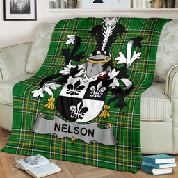 Scottish Nelson or Nealson Coat of Arms Family Crest Ireland Blanket Irish National Tartan Irish County Blanket