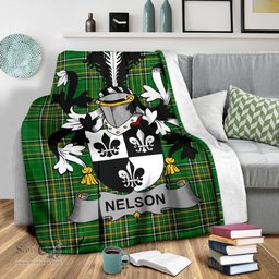 Scottish Nelson or Nealson Coat of Arms Family Crest Ireland Blanket Irish National Tartan Irish County Blanket