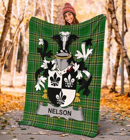 Scottish Nelson or Nealson Coat of Arms Family Crest Ireland Blanket Irish National Tartan Irish County Blanket