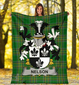 Scottish Nelson or Nealson Coat of Arms Family Crest Ireland Blanket Irish National Tartan Irish County Blanket