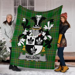 Scottish Nelson or Nealson Coat of Arms Family Crest Ireland Blanket Irish National Tartan Irish County Blanket