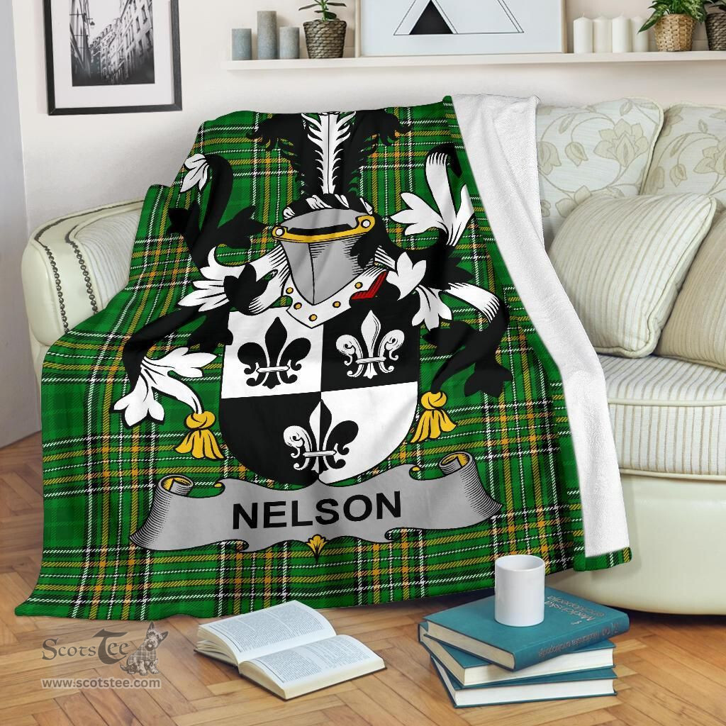 Scottish Nelson or Nealson Coat of Arms Family Crest Ireland Blanket Irish National Tartan Irish County Blanket