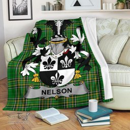 Scottish Nelson or Nealson Coat of Arms Family Crest Ireland Blanket Irish National Tartan Irish County Blanket